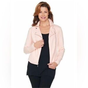 H by Halston French Terry Motorcycle Jacket - 28W